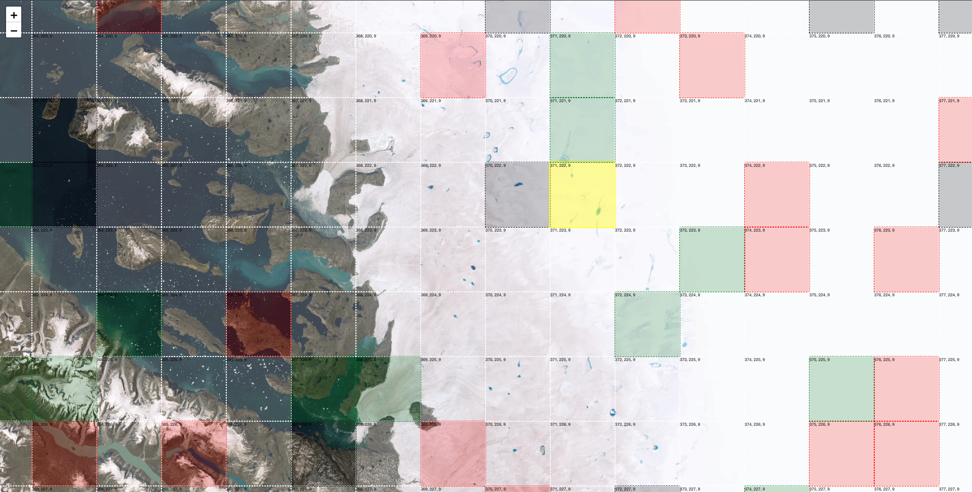 Interactive Map Preview showing Greenland grid